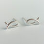 Sterling Silver Minimalist Fish Stud Earrings, thumbnail 1 of 6