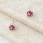 Pink Swarovski Crystal Stud Earrings, thumbnail 1 of 6