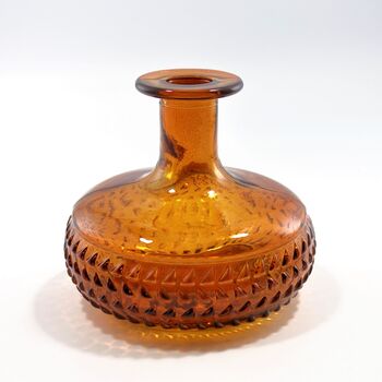 Small Recycled Glass Bud Vase Patterned Four Colours, 3 of 5