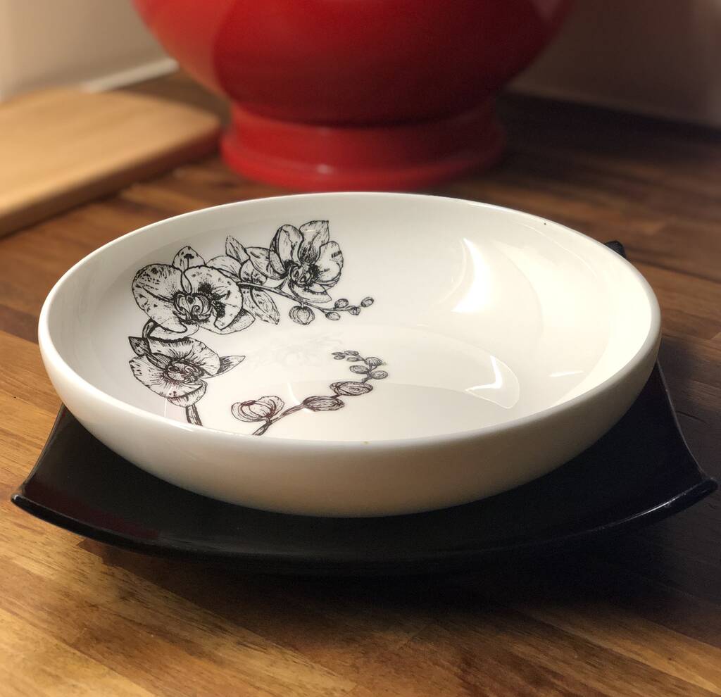 Fine Bone China Pasta Bowl By Sarah Horne Botanicals