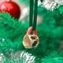 Hand Painted Mini Ceramic Mug Christmas Ornament With Christmas Berries, thumbnail 1 of 6