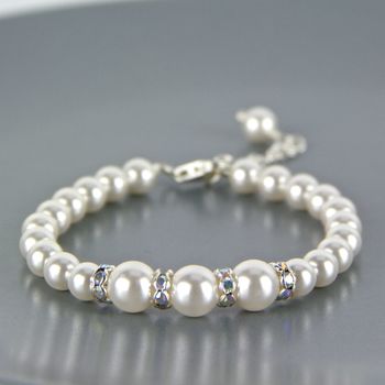 Graduated Pearl Necklace Made With Swarovski Pearls, 6 of 12