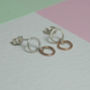 Silver And Rose Gold Studs, thumbnail 1 of 3