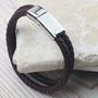 Chestnut Brown Leather Personalised Chrome Bracelet, thumbnail 6 of 11