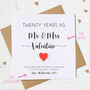 Personalised 20th Wedding Anniversary Card With China Heart, thumbnail 2 of 5