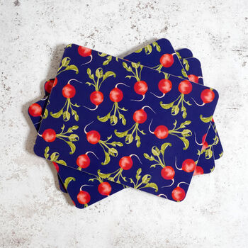 Radish Placemats | Illustrated Tableware Set | British Made, 2 of 6