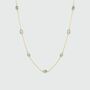 Emerald And Gold Vermeil Multi Gemstone Station Necklace, thumbnail 1 of 5
