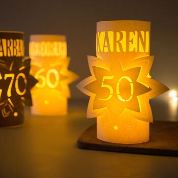 70th Birthday Personalised Star Lantern Centrepiece, 9 of 10