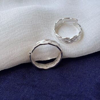 Sterling Silver Braided Twist Band Toe Ring, 7 of 7