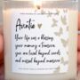 Auntie Memorial Gift Candle, Auntie Remembrance Verse Candle Gift, thumbnail 4 of 5