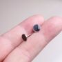 Black Onyx Stone 10 Mm Stud Earrings, Sterling Silver Unisex Studs, thumbnail 4 of 7