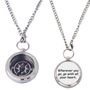 Personalised Silver Colour Compass Necklace Gift, thumbnail 1 of 12