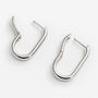 Women's White Gold Oval Hoop Earrings, thumbnail 5 of 5