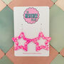 Sparkly Large Star Glitter Resin Statement Earrings, thumbnail 4 of 8