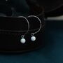 Sterling Silver White Opal Bead Dangle Earrings, thumbnail 3 of 10