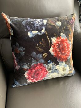 Luxury Velvet Flower Cushion, 3 of 3