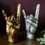 Rock On Sign Hand Vase Silver, thumbnail 3 of 4