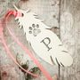 Personalised Pet Lrg White Feather Memorial, thumbnail 2 of 2
