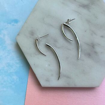Curved Thorn Sterling Silver Ear Jackets, 4 of 7