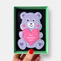 Personalised Purple Love Bear Letterbox Cookie, thumbnail 1 of 9