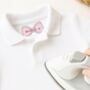 Personalised Pink Bow Iron On Clothing Name Labels, thumbnail 1 of 2