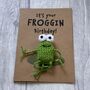 Frog Crochet Birthday Card Handmade, thumbnail 9 of 12