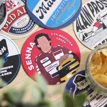 Formula One Legends Beer Mats X9 | Gift For F1 Fans, 4 of 8