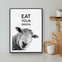 Eat Your Greens Kitchen Print, thumbnail 1 of 3