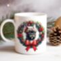 Personalised French Bulldog Christmas Wreath Dog Mug, thumbnail 1 of 2