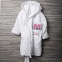 Toddler Hooded Bathrobe With Embroidered Rabbit, thumbnail 2 of 3