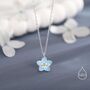 Sterling Silver Tiny Dainty Forget Me Not Flower Pendant Necklace, thumbnail 1 of 11