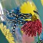 Dragonfly Wildflower Hand Painted Champagne Flute, thumbnail 2 of 6
