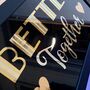 'Better Together' Reverse Glass Gold Leaf Wall Art Sign, thumbnail 3 of 11