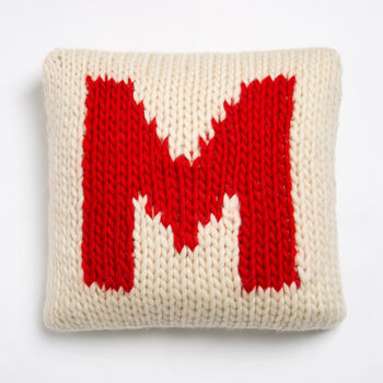 Personalised Cushion Knitting Kit In Red, 2 of 7