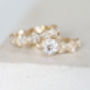 Yellow Gold Floral Diamond Engagement Ring, thumbnail 2 of 2