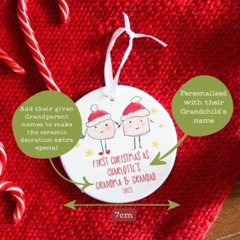 Personalised 1st Christmas As Grandparents Decoration C, 2 of 4