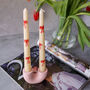 Red Bow Painted Candles And U Pink Holder Gift Set, thumbnail 1 of 5