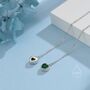 Tiny Emerald Green Cz Heart Threader Earrings, thumbnail 7 of 10