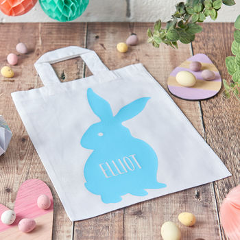 Rabbit Silhouette Easter Egg Hunt Bag, 2 of 8