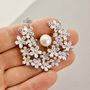 Freshwater Pearl And Crystal Flower Wreath Brooch, thumbnail 2 of 9