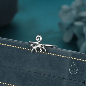 Adjustable Cat Ring In Sterling Silver, 4 of 12