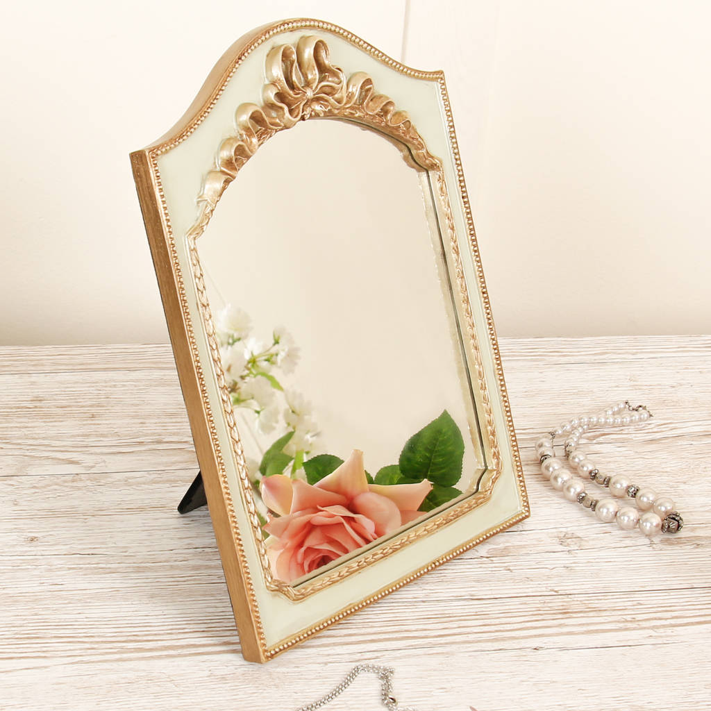 Vintage Gold Arched Table Mirror By Dibor
