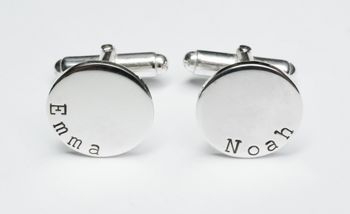 Personalised Name Disc Cufflinks, 3 of 4