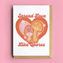 'Spread Love' Mushroom Heart Valentine Card, thumbnail 1 of 2