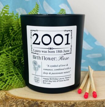 Personalised 21st Birth Flower Birthday Candle, 5 of 12