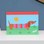 Dachshund Sausage Dog Stationery Set And Personalised Bag, thumbnail 2 of 3