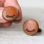 Personalised Curve Engraved Real Leather Cufflinks, thumbnail 2 of 12