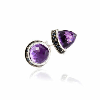 Istanbul Secret Amethyst And Black Spinel Studs, 2 of 4