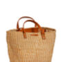 Gold And Natural Pinstripe Sisal Shopper, thumbnail 3 of 5