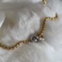 Gold Chunky Rolo Chain Necklace With Pearl Charm And Silver Bead Pendant, thumbnail 7 of 12